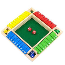 Jogo de tabuleiro de dados 4-sided 10-número de madeira placa de luxo cubo dados criativo diversão barra de festa da família entretenimento jogo de tabuleiro brinquedo 2024 - compre barato