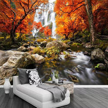 Cachoeira natureza paisagem grande pintura da parede personalizado foto papel de parede para sala estar sofá tv fundo papier peint mural 3d 2024 - compre barato