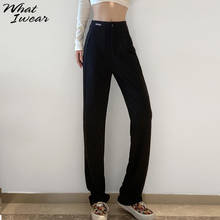 Autumn Zipper Straight Pants Women 2020 Basic Casual Bottom Streetwear High Waist Loose Femme Office Lady Wear Trousers Suit 2024 - buy cheap