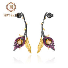 GEM'S BALLET 925 Silver Black & 18k Gold Over Handmade Bud Earrings Natural Citrine Gemstone Drop Earrings for Women Jewelry 2024 - buy cheap