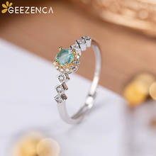 925 Sterling Silver Gold Plated Zircon Women's Ring Fashion Jewelry Green Stone Thin Open Ring 2021 New Trend Gift 2024 - buy cheap