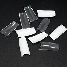 Puntas francesas para NAIL ART, 100 Uds. (blanco 50p + transparente 50p), falso mitad acrílico 2024 - compra barato