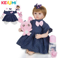 KEIUMI Reborn Baby Doll Toy Cosplay Girl With Short Hair 42 cm Soft Silicone Stuffed Realistic Baby Dolls Kid Birthday Xmas Gift 2024 - buy cheap