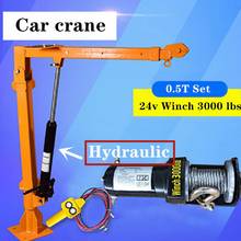 Truck crane 0.5 ton 24v small truck crane 220V household electric hoist crane Winch 3000 lbs +Truck crane 2024 - buy cheap
