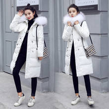 Women's Down Jacket 2020 Winter Coat Racoon Fur Collar Long White Coats and Jackets for Women Doudoune Femme KJ783 2024 - buy cheap