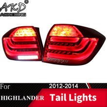 Lâmpada traseira para carro toyota highlander 2012-2014 led luzes de neblina, luzes diurnas, acessórios para carros 2024 - compre barato
