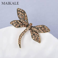 MAIKALE New Lovely Dragonfly Brooch Pins Crystal Broches Insect Brooches for Women Girl Shirt Kids Bag Pendant Accessories Gifts 2024 - buy cheap