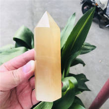 Large size natural yellow calcite wand point reiki healing quartz crystal tower spiritual spar obelisk meditation wicca gemstone 2024 - buy cheap