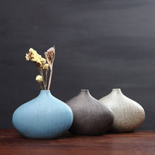 Jarrón hidropónico de cerámica minimalista para sala de estar, arreglo de flores secas, adornos de decoración para el hogar y la Oficina, estilo japonés 2024 - compra barato
