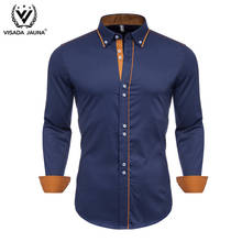 VISADA JUANA Men Shirt 100% Cotton 2019 Spring Autumn Casual Long Sleeve Shirt Soft Comfort Slim Fit Styles Brand Man Plus Size 2024 - buy cheap