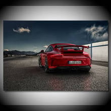 Porsches 911 GT3 Exhaust Red Car Sport Car Posters Canvas Fabric Print Wall Art Home Decor Paintings 2024 - buy cheap