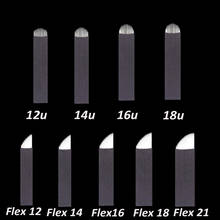 0.18mm 100pcs 12 14 16 18 U Shape Lamina Tebori Flex Tattoo Needles for Permanente Makeup Eyebrow Blades Manual Microblading Pen 2024 - buy cheap