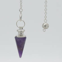 Hot Sale Women Men's Cone Pendulum Spiritual Reiki Jewelry Natural Stone Taper Pendulums Chain Crystal Pendants for Dowsing 2024 - buy cheap