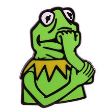 Anxious Kermit pin funny internet Meme decor 2024 - buy cheap