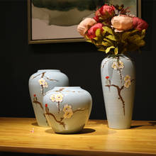 Jingdezhen-Jarrón chino pintado a mano de porcelana antigua, florero de caolín hecho a mano, decoración del hogar, Fengshui de la suerte 2024 - compra barato