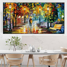 Pintura en lienzo de Graffiti de Color abstracto, paraguas de pareja, Póster Artístico de paisaje de calle, decoración del hogar, imagen de dormitorio en la pared 2024 - compra barato