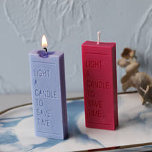 Molde de vela con letras rectangulares, vela perfumada de estilo popular, simple, color fresco 2024 - compra barato