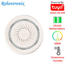 Tuya Smart Temperature Humidity 90DB Siren Alarm 3 in 1 Sensor 2024 - buy cheap