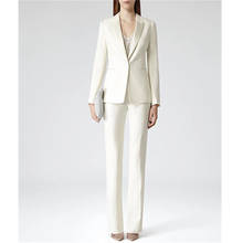 Пиджак и брюки женские деловые костюмы Офисная форма дизайн белые женские Элегантные Формальные женские брюки костюм из 2 предметов под заказ 2024 - купить недорого