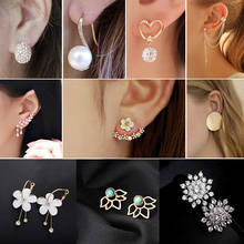 Flower Women's Earrings stud Pearl Crystal Stud Earrings Geometric Tassel Earrings For Women 2020 fashion Jewelry Gift 2024 - buy cheap