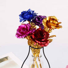 24K Foil Plated Rose Gold Rose Wedding Decoration Flower Valentine's Day Gift Lover's Rose Artificial Gold/Purple/Red/Blue/Rose 2024 - buy cheap