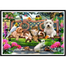 5d pintura diamante gato cão animal parque diy vara broca bordados decorações de natal em volta diamante mosaico artesanal presente 2024 - compre barato