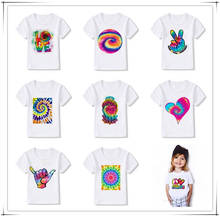 Camiseta de manga corta para niños y niñas, Kits de teñido anudado a la moda, de algodón, nueva 2024 - compra barato