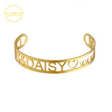 Customized Nameplate Name Bracelet Personalized Custom Cuff Bangles Women Men Rose Gold Stainless Steel Jewelry Christmas Gift 2024 - buy cheap