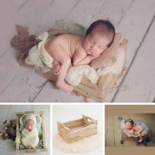 Adereços para fotografia de bebês, cama pequena de madeira, contêiner criativo, acessórios para seus bebês 2024 - compre barato