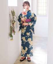 Yukata-Kimono de algodón tradicional de Japón para mujer, vestido de fotografía, disfraz de Cosplay, ropa Vintage con cinturón 2024 - compra barato