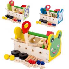 Herramienta Montessori de madera para niños, juguete educativo de dibujos animados, juego de simulación, reparación, mantenimiento, aprendizaje 2024 - compra barato
