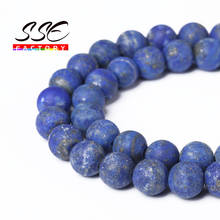 5a natural lapis lazuli contas soltas redondas maçante polonês grânulos de pedra 4 6 8 10 12mm 15 "para fazer jóias diy pulseira acessórios 2024 - compre barato