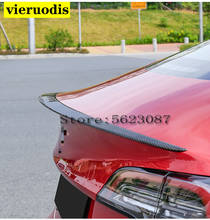 Spoiler de fibra de carbono para tesla model 3 wing, spoiler abs, de fibra de carbono, para o teto do porta-malas, 2017, 2018, 2019, 2020 2024 - compre barato