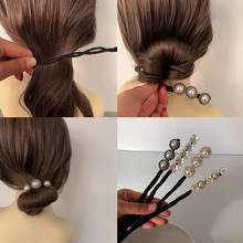 Women Hair Bun Maker Hairband Flower Twist Headband DIY Hair Making Tool Pearl Hair Accessories H9 2024 - buy cheap