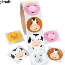 1 Roll(100PCS)/LOT New farm animals paper stickers Wall fridge sticker Reward label Birthday gifts Home ornament decoration OEM 2024 - buy cheap