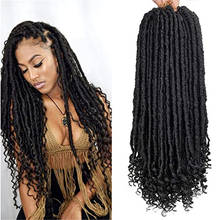 Synthetic Straight Goddess Locs Crochet Hair Braids for Prelooped Faux locs with Curly Ends Hair 16“20” Dreadlocks Braiding Hair 2024 - buy cheap