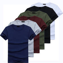 2021 6pcs/lot High Quality Fashion Men's T-Shirts Casual Short Sleeve T-shirt Mens Solid Casual Cotton Tee Shirt Summer Clothing 2024 - buy cheap