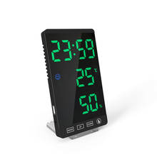 Despertador de parede com botão tátil, despertador, tempo, temperatura, umidade, entrada usb, termômetro 2024 - compre barato