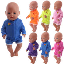 2 pçs/pçs/set roupa de boneca roupa de vestuário casual para 18 Polegada americano & 43 cm recém nascido bebê itens, nossa geração menina brinquedo gift' 2024 - compre barato