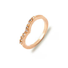 Изысканный уникальный дизайн стразы кольцо версия Простой V-образный регулируемый подарок на день рождения Обручальное кольцо новинка 2024 - купить недорого