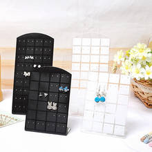 48/72 Holes Black Acrylic Jewelry Holder Organizer Ear Studs Display Stand Earring Showcase Jewelry Display Rack Ear Rings Plate 2024 - buy cheap