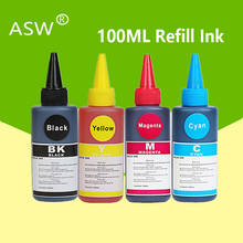 ASW-Kit de recarga de tinta Universal para Epson, Canon, HP, Brother, todos los modelos, tinta CISS, tanque Voor inkt, 100ml, 4PK 2024 - compra barato