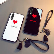 Strap & Case For Xiaomi Mi 10 Pro 9 8 se lite Luxury Be loved Hard Glass back silicone Cover For Xiaomi Mi 10 9t 9 pro cc9e cc9 2024 - buy cheap