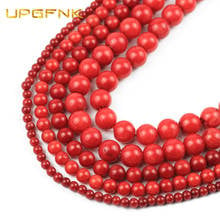 UPGFNK Natural Red coral Stone Round Loose beads For Jewelry making 3 4 5 6 7mm DIY bracelet Earrings accessories Findings 2024 - buy cheap