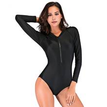 Women One Piece Swimsuit Padded Long Sleeve Swimwear Bathing Suit Rash Guard Surfing Diving Suit Rashguard Kayaking BathingCloth 2024 - buy cheap