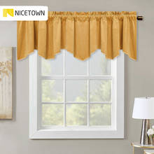 1Pc Luxury Velvet Valance Scalloped Half Window Curtain Tier Wave Drape for Home Decoration Bay Window Kitchen Room Decor 2024 - buy cheap