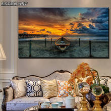 Sunset Beach View Canvas Painting On the Wall Art Posters And Prints Landscape Nordic Art Wall paintings Room Decoration Cuadros 2024 - buy cheap