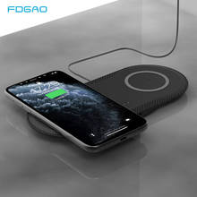 FDGAO Qi Wireless Charger For Samsung S21 S20 S10 Xiaomi Mi 11 iPhone 12 11 XR XS X 8 Plus Dual 15W Seat Fast Charging Station 2024 - buy cheap