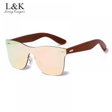 Классические Деревянные солнцезащитные очки LongKeeper, брендовые дизайнерские зеркальные линзы без оправы, солнцезащитные очки для женщин/мужчин UV400, солнцезащитные очки для мужчин 2024 - купить недорого
