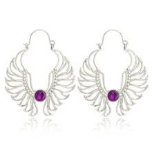 8Seasons Earrings Creative Geometic Wings Hollow Out Purple Rhinestone Drop Earrings For Women Gold/Silver Color Jewelry,1Pair 2024 - buy cheap